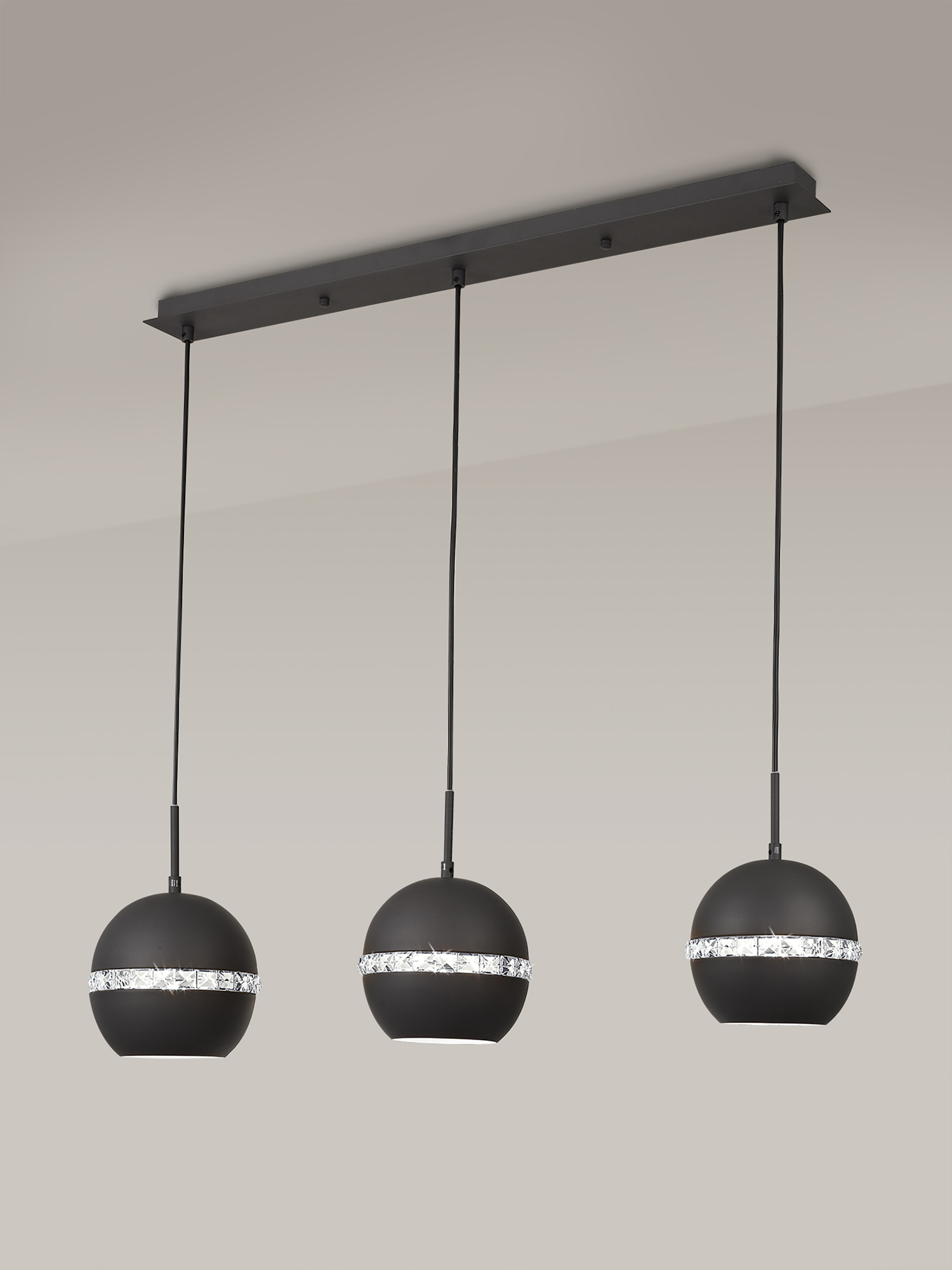Andrea Graphite Crystal Ceiling Lights Diyas Linear Crystal Fittings